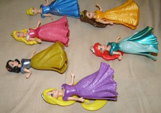 x7 Disney Princess Magiclip Magic Clip Dolls w/ Dresses Ariel Belle Tiana Aurora 2