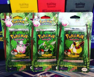Pokemon Unlimited Wotc Jungle Blister Packs.  All 3 Pack Arts