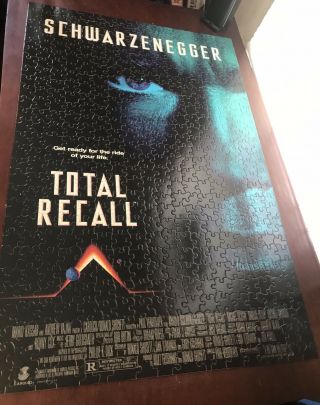 Total Recall 1990 Movie Poster Puzzle Arnold Schwarzenegger Complete 2