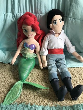 Disney Ariel Little Mermaid And Prince Eric Plush Dolls Stuffed Animals