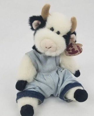 Ty Collectibles Madison The Cow 9 " Jointed Plush Bull Beanie Attic Treasures