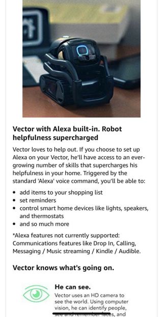 Anki - Vector Robot with Amazon Alexa Voice Assistant - Black 5