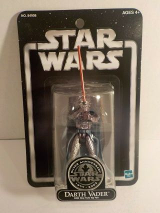 Star Wars Silver Anniversary Darth Vader 2002 York Toy Fair Exclusive Moc