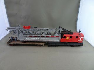 Ho Train Custom Built Weathered Pile Driver With Transport / Idler Car C32