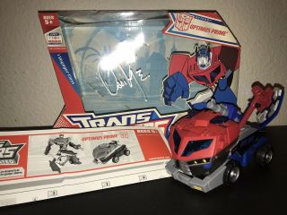 Transformers Animated Voyager Optimus Prime W/ Signed Box From Voice Actor