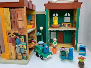 Vintage 1975 Fisher Price Play Family Sesame Street House,  People & Accessories