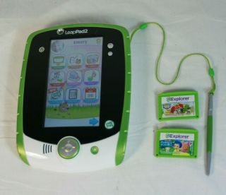 Leapfrog Leappad 2 Tablet & 2 Game Cartridges Transformers & Bubble Guppies