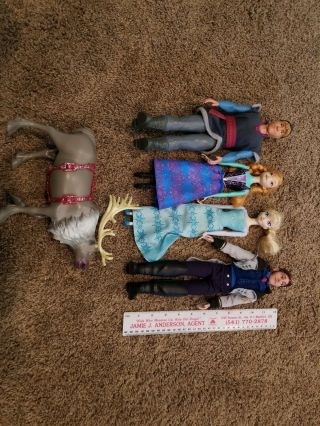 Disney Frozen Kristoff Elsa Anna Hans 12 " Dolls Set Of 5 Disney Store