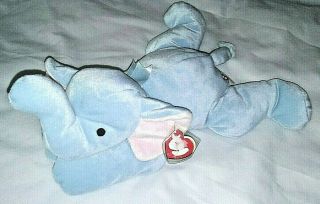 Nwt 1996 Plush Ty Pillow Pals Elephant Squirt 14 " Stuffed Animal Toy