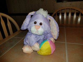 Vintage Fisher Price Puffalump Purple Bunny Rabbit W/ Easter Egg 10 " Nylon Plush
