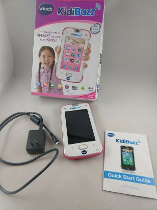 Vtech Kidibuzz Hand - Held Smart Device Kids Pink And Purple Real Phone Open