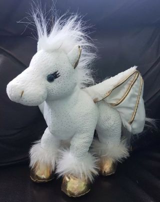 Ganz Golden Pegasus White Winged Horse Plush Toy 9 " No Code Webkinz