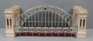 Lionel 300 Standard Gauge Tinplate Hellgate Bridge - Ivory/red - Repainted