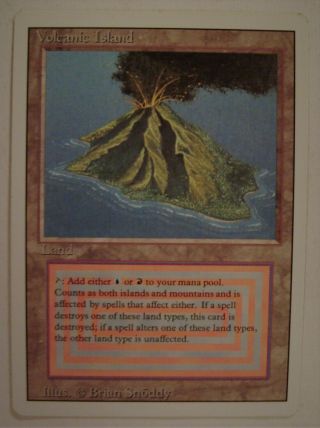 Mtg Card - Previously Owned Volcanic Island From Revised - Rare Dual Land