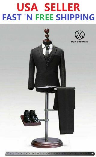 1/6 Standard Men Business Suit Black Color Classic Style For 12 " Hot Toys