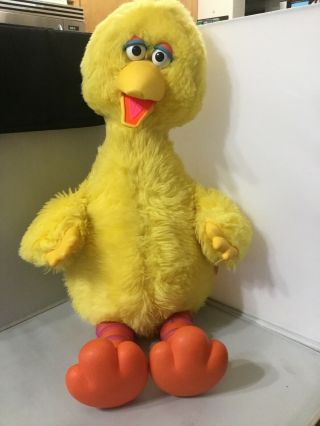 Vintage Big Bird Sesame Street Talking Doll 1986 Ideal Plush Cassette