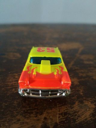VINTAGE TYCO SLOT CAR 53 YELLOW RED FLAMES 2