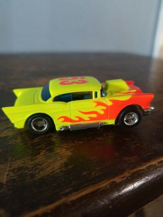 VINTAGE TYCO SLOT CAR 53 YELLOW RED FLAMES 5