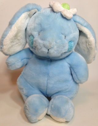 Animal Alley Blue Bunny Rabbit Lop Ear Plush White Flower Easter Toys R Us 10 "