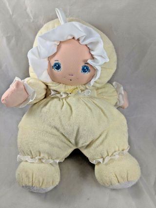 Little Darlins Yellow Baby Doll Plush 13 " Terry Cloth Well Made Stuffed Animal
