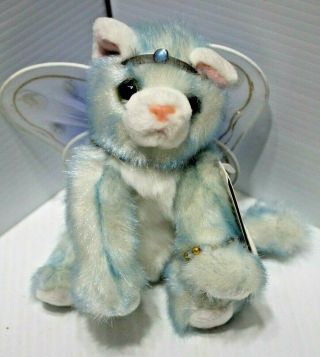 Aurora Catapillars Blue Cat With Wings Plush Toy,  Celeste Tag 2001