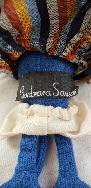 Barbara Samsoni Vintage Handmade Monkey Blue Monkey In A Dress Doll 4