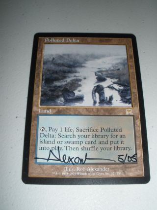 Mtg Magic Signed Artist Proof Polluted Delta X1 Onslaught Lp - Nm