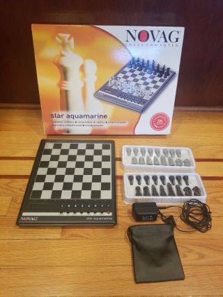 Novag Chess Computer Star Aquamarine No.  1033 W/power Supply