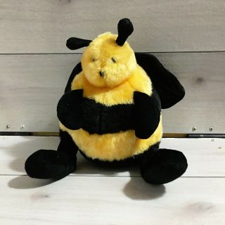 A92 Unipak Pot Belly Bumble Bee Bug Plush 13 " Stuffed Toy Lovey Yellow Black
