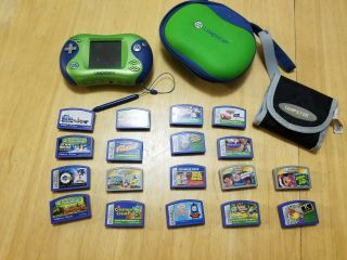 Leapfrog Leapster 2,  18 Cartridge Games,  Carrying Case And Cartridge Wallet