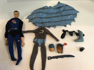 Vintage Captain Action 12” Batman And Doll Parts And Accessories Nr