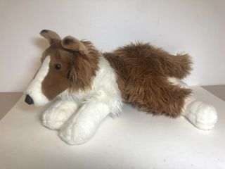 Animal Alley Collie Lassie Puppy Dog Brown & White 22 " Beanbag Plush Toys R Us