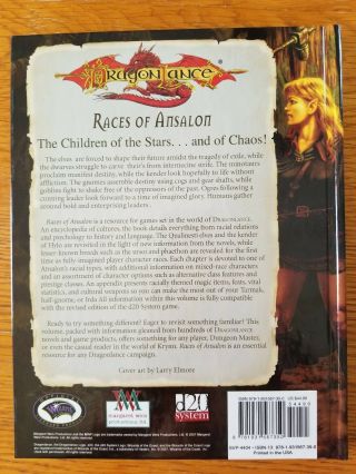 Dragonlance Races of Ansalon HC d20 Dungeons & Dragons 3rd Edition 2