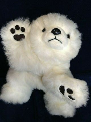Ty Beanie Buddy Baby Paws White Polar Bear 1997 Fluffy Floppy Plush Animal 10 "
