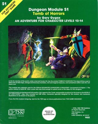 Tomb Of Horrors S1 Exc/vf Tsr 9022 5th Print Dungeons & Dragons