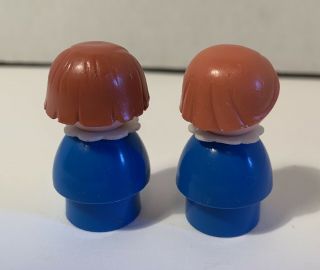 Vintage Fisher Price Little People Rare European - Style Blue Girl with Brown Hair 2