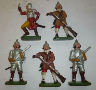 UNIDENTIFIED GROUP OF VINTAGE PLASTIC 75mm SPANISH CONQUISTADORS - 1960 ' S? 2