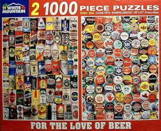 2 " For The Love Of Beer " 1000 Piece White Mountain Jigsaw Puzzles 20 " X 27 "