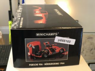 1/18 Scale Minichamps Porsche 906 Nürburgring 1966 Orange No.  60 w Opening Parts 6