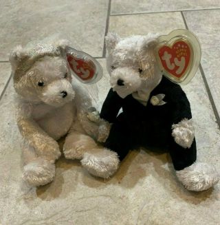 Ty Beanie Babies Bride And Groom Wedding Bears 2002