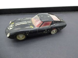 Vintage 1/32 Strombecker Slot Car Black Ferrari With Steering Chassis X