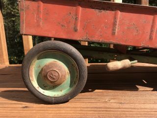 VINTAGE RED AND GREEN KEYSTONE RIDE - EM DUMP TRUCK ANTIQUE METAL TOY TRUCK 10