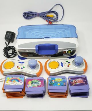 Vsmile Vtech Tv Learning Console W/ 2 Controllers And 21 Games,