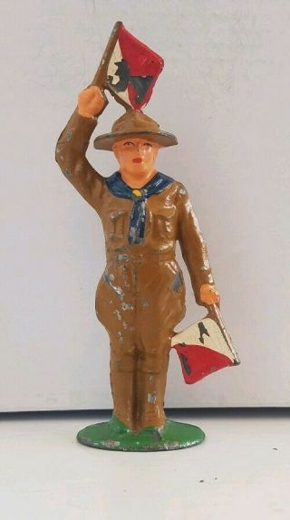 Boy Scout W/ Semaphore Flags Barclay Manoil