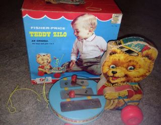 1966 Fisher Price Teddy Zilo With Box