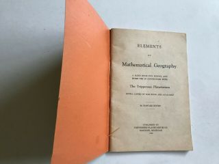 1960 Directions for Using Mathematical Geography Book Trippensee Planetarium 2