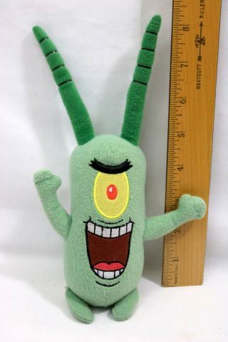 6” Ty Beanie Babies Spongebob Squarepants Sheldon J Plankton 2007 Plush Toy
