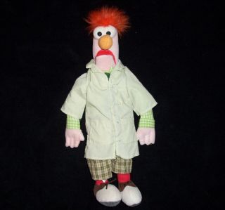 17 " Disney Store Muppets Jim Henson Beaker Doll Plush Stuffed Animal Plaid Pants