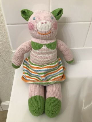 Blabla Dolls Pink Penelope Pig Knitted Plush - Handmade W/ Cotton