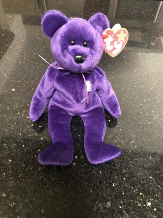 1997 Ty Princess Diana Beanie Baby Made In China Polyester Fiber And P.  E Pellets